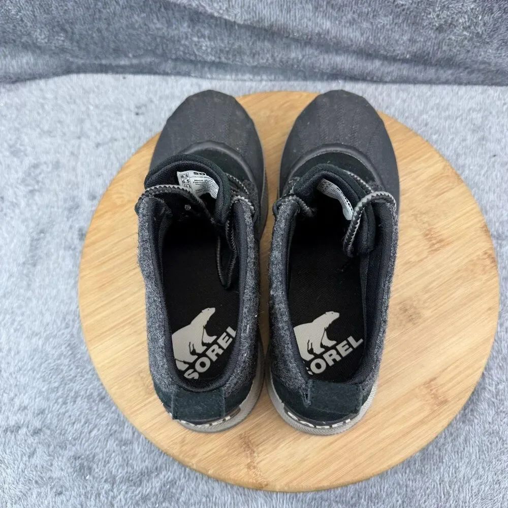 Sorel Winter Sneaker Shoes Womens Size 8.5 Gray Textile Lace Up Boots NL4428-010